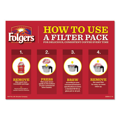 Folgers Coffee Filter Packs  Decaffeinated Classic Roast  9 10oz  40 Carton (SMU 06122)