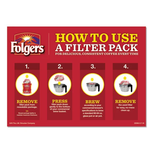 Folgers Coffee Filter Packs  Decaffeinated Classic Roast  9 10oz  40 Carton (SMU 06122)