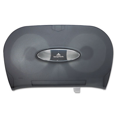 Georgia Pacific Two-Roll Bathroom Tissue Dispenser  13 56  x 5 75  x 8 63   Smoke (GPC 592-06)