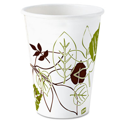 Dixie Pathways Paper Hot Cups  8 oz  White Green  50 Pack (DIX 2338PATH)