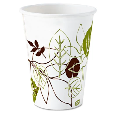Dixie Pathways Paper Hot Cups  8 oz  White Green  50 Pack (DIX 2338PATH)