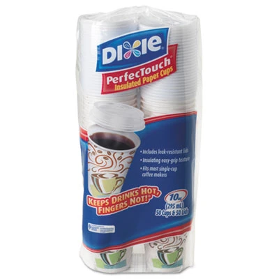 Dixie Combo Bag  Paper Hot Cups  10oz  50 Pack (DIX 5310COMBO600)