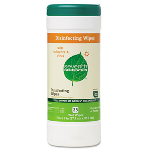Seventh Generation Botanical Disinfecting Wipes  8 x 7  White  35 Count  12 Carton (SEV 22812)