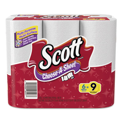 Scott Choose-a-Size Mega Roll  White  102 Roll  6 Rolls Pack  4 Packs Carton (KCC 16447)