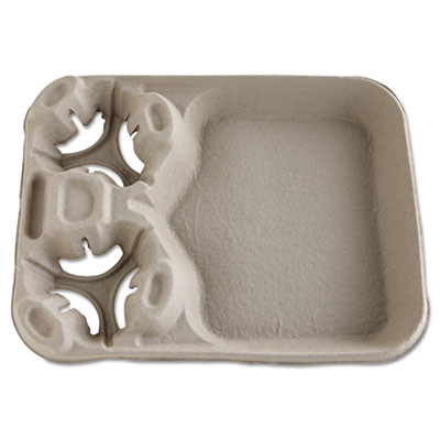 Chinet StrongHolder Molded Fiber Cup Food Trays  8-44oz  2-Cup Capacity  100 Carton (HUH FILM)