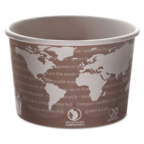 Eco-Products World Art Renewable and Compostable Food Container  8 oz  Brown  50 Pack  20 Packs Carton (ECP EP-BSC8-WA)