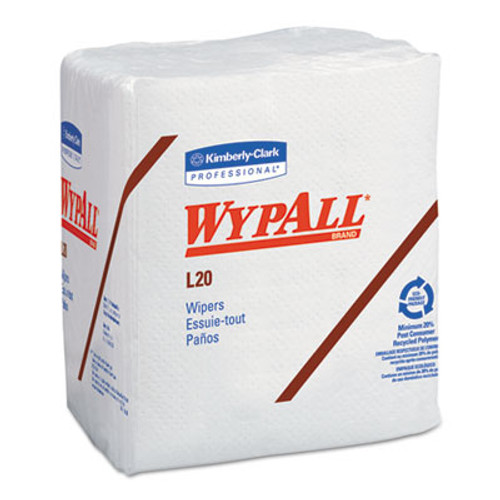 WypAll L20 Towels  1 4 Fold  4-Ply  12 1 5 x 13  White  68 Pack  12 Carton (KCC 47022)