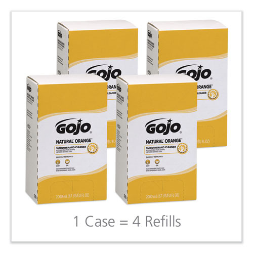 GOJO NATURAL ORANGE Smooth Lotion Hand Cleaner  2000 ml Bag-in-Box Refill  4 Carton (GOJ 7250)