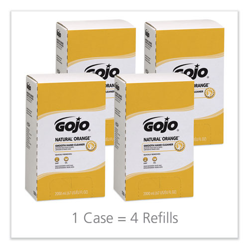 GOJO NATURAL ORANGE Smooth Lotion Hand Cleaner  2000 ml Bag-in-Box Refill  4 Carton (GOJ 7250)