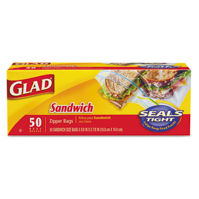 Glad Sandwich Zipper Bags  6 63  x 8   Clear  600 Carton (CLO 57263)