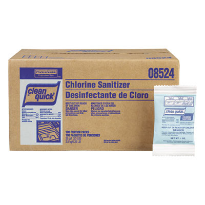Clean Quick Powdered Chlorine-Based Sanitizer  1oz Packet  100 Carton (PGC 02584)