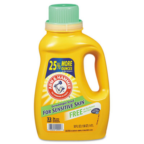 Arm & Hammer HE Compatible Liquid Detergent  Unscented  50oz Bottle  8 Carton (CDC 33200-09991)