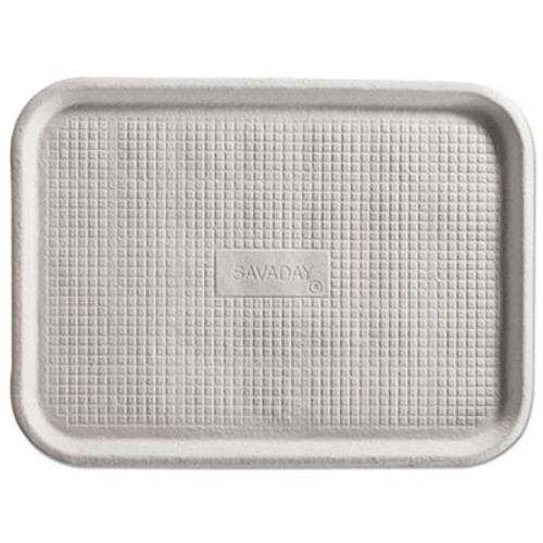 Chinet Savaday Molded Fiber Flat Food Tray  White  12x16  200 Carton (HUH FALL)