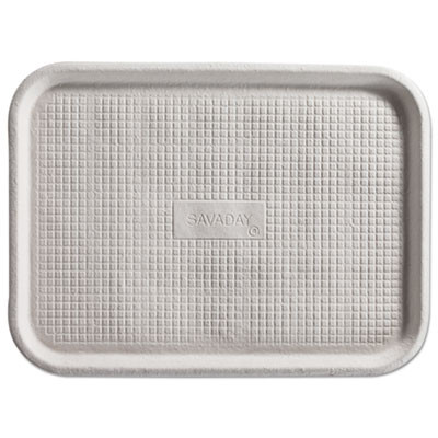 Chinet Savaday Molded Fiber Flat Food Tray  White  12x16  200 Carton (HUH FALL)