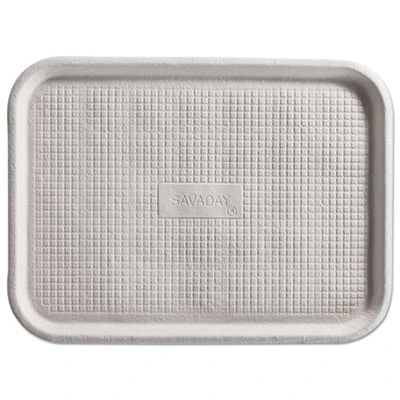Chinet Savaday Molded Fiber Flat Food Tray  White  12x16  200 Carton (HUH FALL)