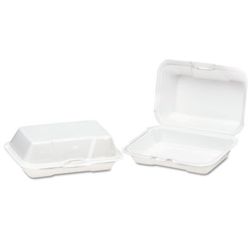 Genpak Foam Hinged Carryout Container, Deep, 8-1/4x5-1/5x3, White, 125/Bag, 4 Bags/CT (GNP 21700)