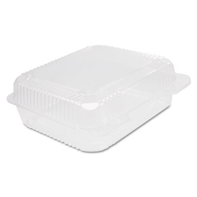 Dart Staylock Clear Hinged Container  Plastic  8 3 10 x 7 4 5 x 3  125 Bag  2BG CT (DCC C51UT1)
