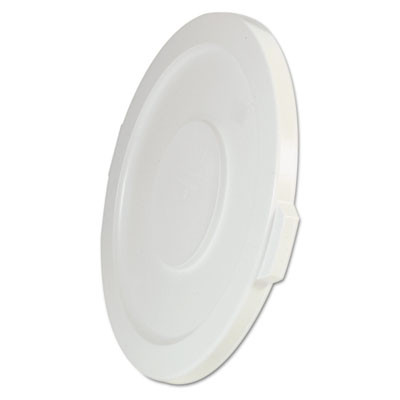 Rubbermaid Commercial Round Flat Top Lid  for 32 gal Round BRUTE Containers  22 25  diameter  White (RCP 2631 WHI)