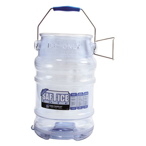 San Jamar Saf-T-Ice Tote  6gal Capacity  Transparent Blue (SAN SI6000)