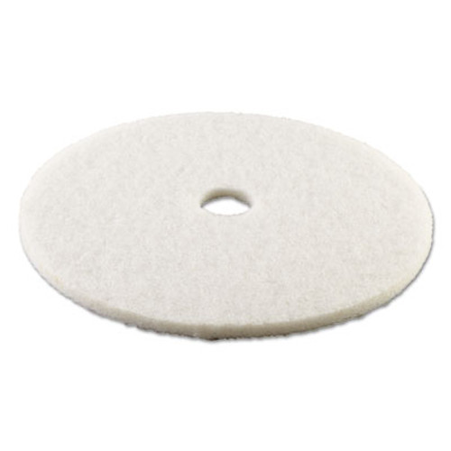 Boardwalk Polishing Floor Pads  24  Diameter  White  5 Carton (PAD 4024 WHI)