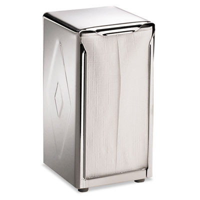 San Jamar Tabletop Napkin Dispenser  Tall Fold  3 3 4 x 4 x 7 1 2  Capacity  150  Chrome (SAN H900X)