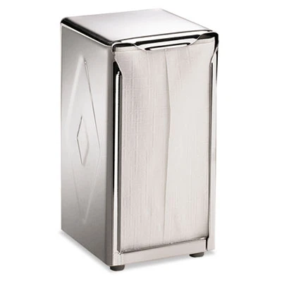 San Jamar Tabletop Napkin Dispenser  Tall Fold  3 3 4 x 4 x 7 1 2  Capacity  150  Chrome (SAN H900X)