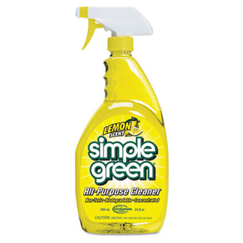 Simple Green Industrial Cleaner and Degreaser  Concentrated  Lemon  24 oz Bottle  12 Carton (SMP 14002)