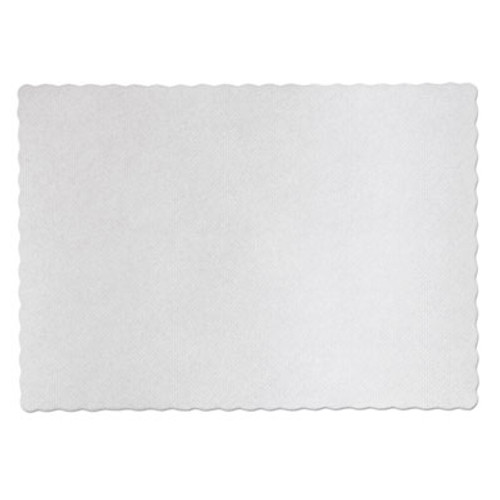 Hoffmaster Knurl Embossed Scalloped Edge Placemats  9 5 x 13 5  White  1 000 Carton (HFM PM32052)