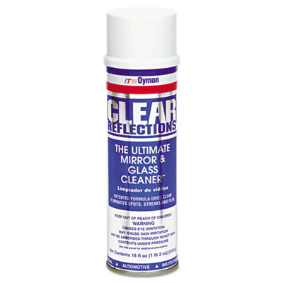 Dymon Clear Reflections Mirror   Glass Cleaner  20 oz  Aerosol  12 Carton (DYM 38520)