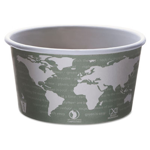 Eco-Products World Art Renewable and Compostable Food Container  12 oz  Green  25 Pack  20 Packs Carton (ECP EP-BSC12-WA)