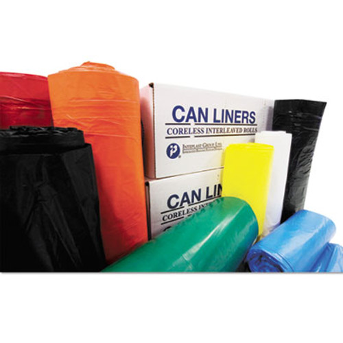 Inteplast Group High-Density Interleaved Commercial Can Liners  60 gal  0 63 mil  38  x 60   Clear  200 Carton (IBS S386016N)