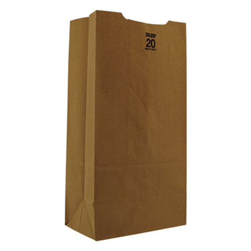 General Grocery Paper Bags  50 lbs Capacity   20  8 25 w x 5 94 d x 16 13 h  Kraft  500 Bags (BAG GH20)