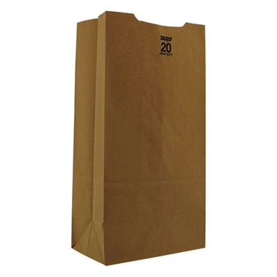 General Grocery Paper Bags  50 lbs Capacity   20  8 25 w x 5 94 d x 16 13 h  Kraft  500 Bags (BAG GH20)
