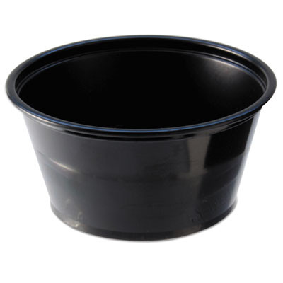 Fabri-Kal Portion Cups  2oz  Black  250 Sleeve  10 Sleeves Carton (FAB PC200-B)