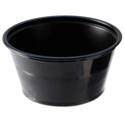 Fabri-Kal Portion Cups  2oz  Black  250 Sleeve  10 Sleeves Carton (FAB PC200-B)