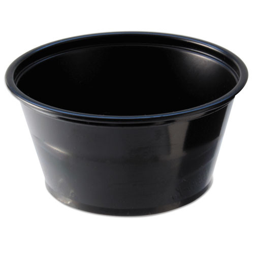 Fabri-Kal Portion Cups  2oz  Black  250 Sleeve  10 Sleeves Carton (FAB PC200-B)