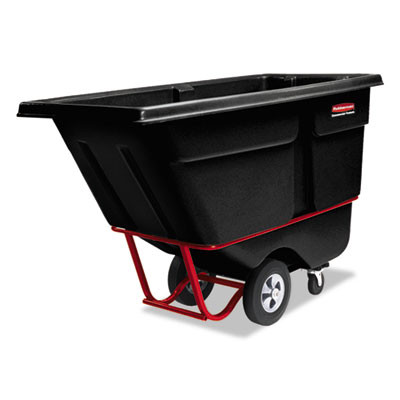 Rubbermaid Commercial Rotomolded Tilt Truck  Rectangular  Plastic  0 5 cu yd  850 lb Capacity  Black (RCP 1305 BLA)
