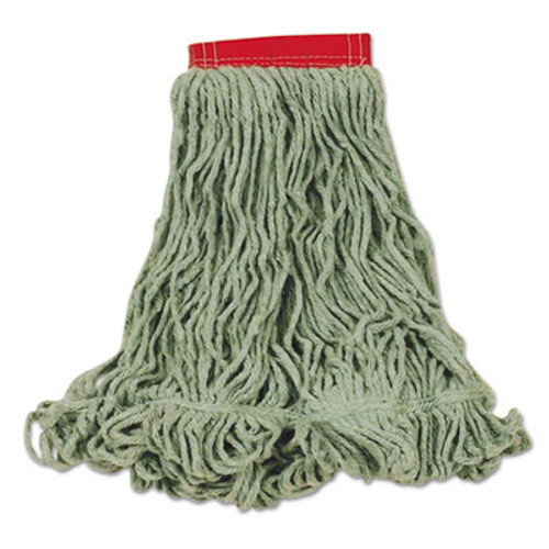 Rubbermaid Commercial Super Stitch Blend Mop Heads  Cotton Synthetic  Green  Large (RCP D253 GRE)