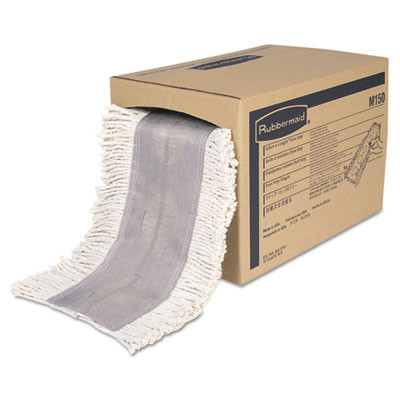 Rubbermaid Commercial Cut To Length Dust Mops  Cotton  White  Cut-End  5 x 40 Ft  1 Box (RCP M150)