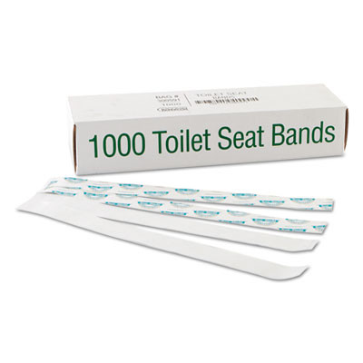 Bagcraft Sani Shield Printed Toilet Seat Band  Paper  Blue White  16  Wide x 1 5  Deep  1 000 Carton (BGC 300591)