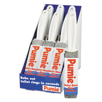 Pumie Toilet Bowl Ring Remover with Handle  Pumice  Gray  6 Carton (PUM JAN 6)