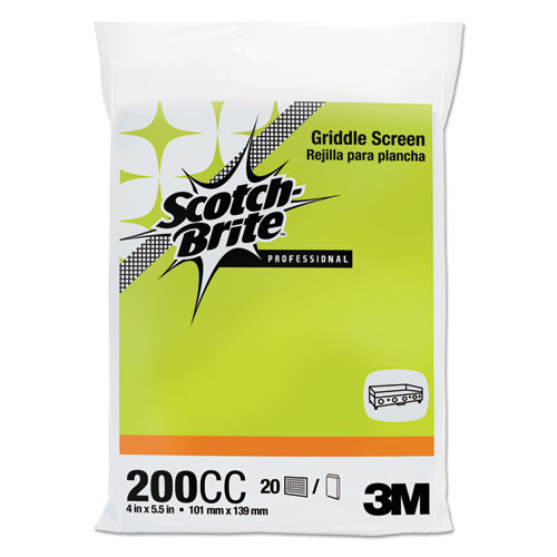 Scotch-Brite PROFESSIONAL Griddle Screen  4 x 5 5  Gray  20 Pack (MMM20507)