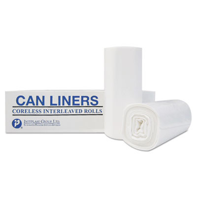 Inteplast Group High-Density Interleaved Commercial Can Liners  30 gal  0 39 mil  30  x 37   Black  500 Carton (IBS S303710K)