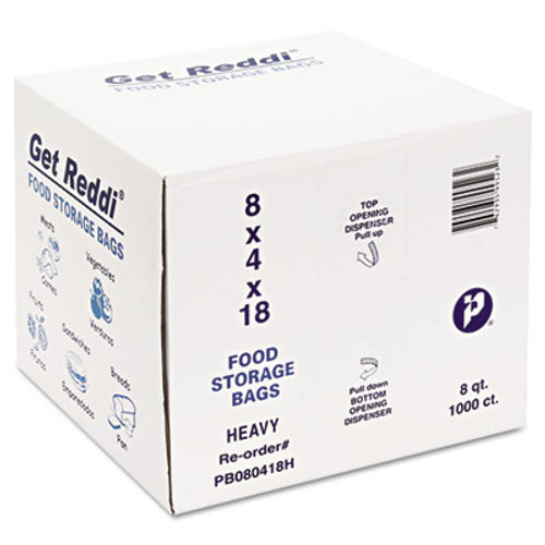 Inteplast Group Food Bags  8 qt  1 mil  8  x 18   Clear  1 000 Carton (IBS PB080418H)