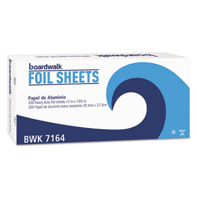 Boardwalk Heavy-Duty Aluminum Foil Pop-Up Sheets  12  x 10 3 4   200 Box  12 Boxes Carton (BWK 7164)