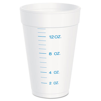 Dart Graduated Foam Cup  16 Ounces  25 per Pack  40 Packs Carton (DCC 16J16GRAD)