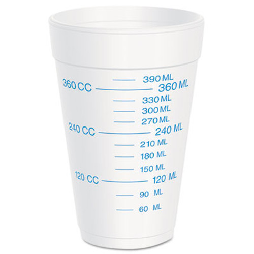 Dart Graduated Foam Cup  16 Ounces  25 per Pack  40 Packs Carton (DCC 16J16GRAD)