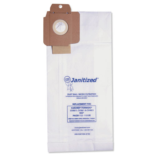 Janitized Vacuum Filter Bag Designed to Fit Karcher Tornado CV30 1  CV38 1  CV48 2  100 CT (APCJANKACV302)
