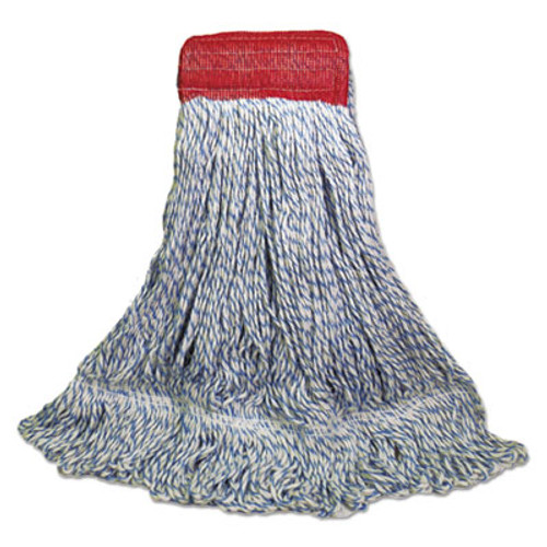 Boardwalk Mop Head  Floor Finish  Wide  Rayon Polyester  Large  White Blue  12 Carton (UNS 553)