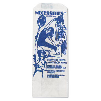 HOSPECO Feminine Hygiene Convenience Disposal Bag  3  x 7 75   White  500 Carton (HOS NEC-500)